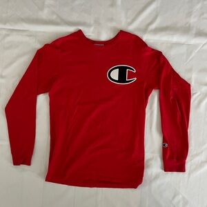 Champion Bold Red Long Sleeve Tee